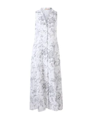 Black and White Printed Linen Dress