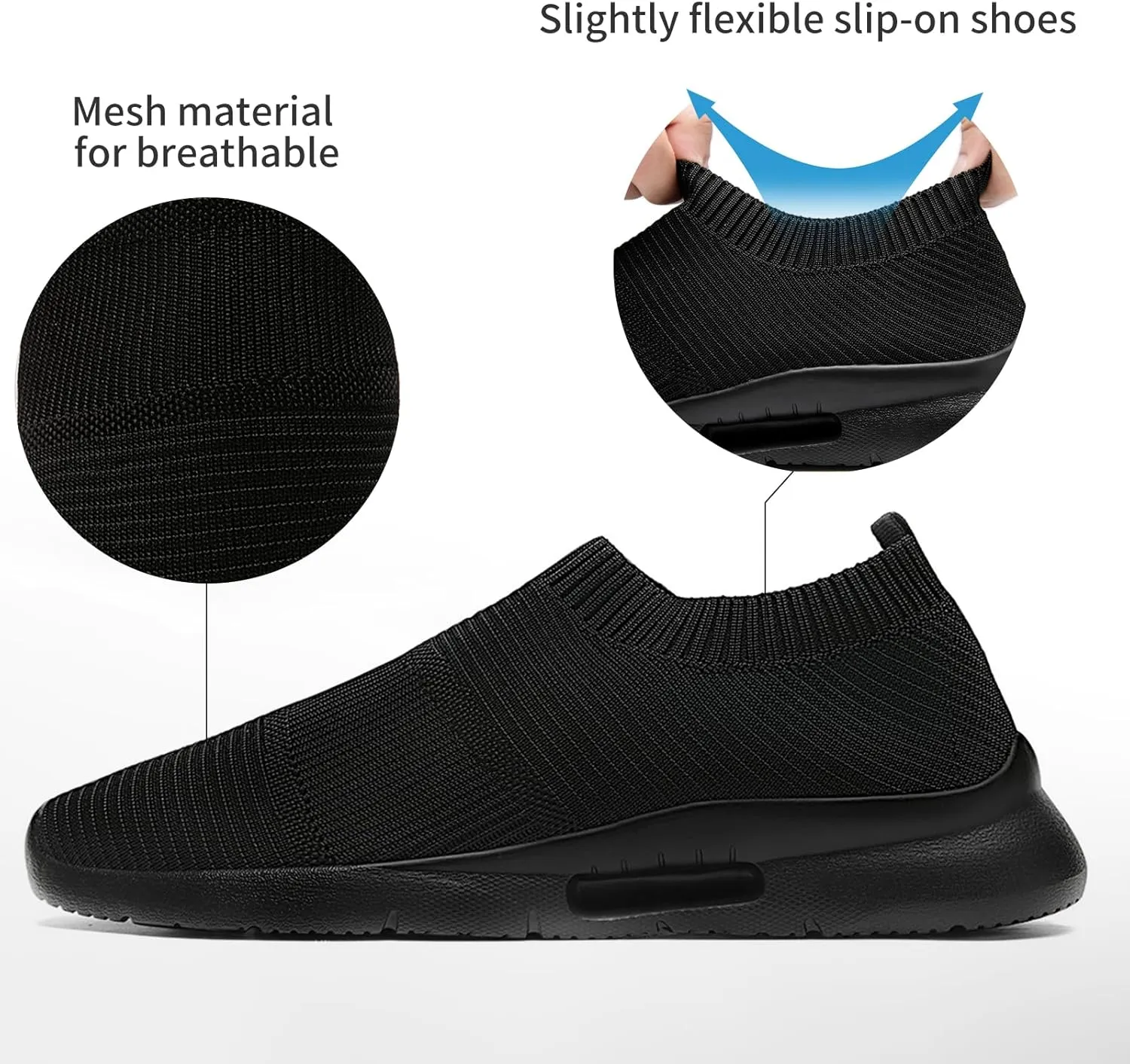 Black Shoes Mens Loafers & Slip-ons|Casual Dress Business Boat Shoes Lightweight Slip on Walking Sneakers Slippers
