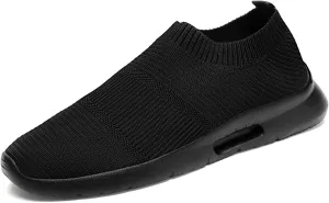 Black Shoes Mens Loafers & Slip-ons|Casual Dress Business Boat Shoes Lightweight Slip on Walking Sneakers Slippers