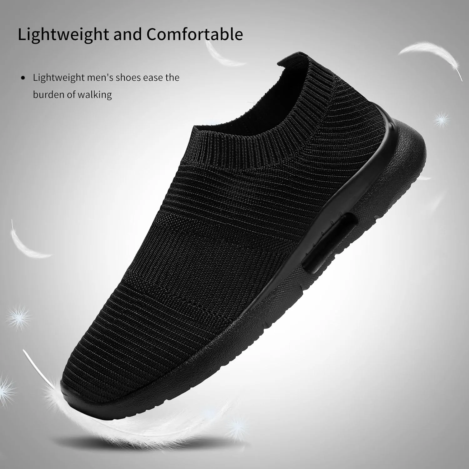 Black Shoes Mens Loafers & Slip-ons|Casual Dress Business Boat Shoes Lightweight Slip on Walking Sneakers Slippers