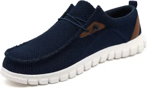 Black Shoes Mens Loafers & Slip-ons|Casual Dress Business Boat Shoes Lightweight Slip on Walking Sneakers Slippers