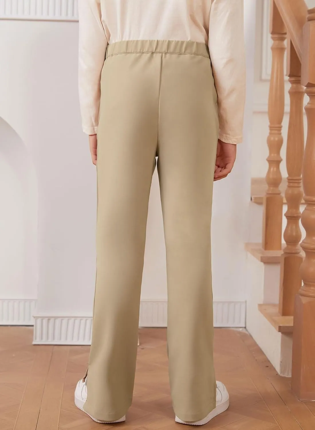 blibean Teen Girls Bell Bottom Pants Dressy Uniform Pants Size 6-15 Years