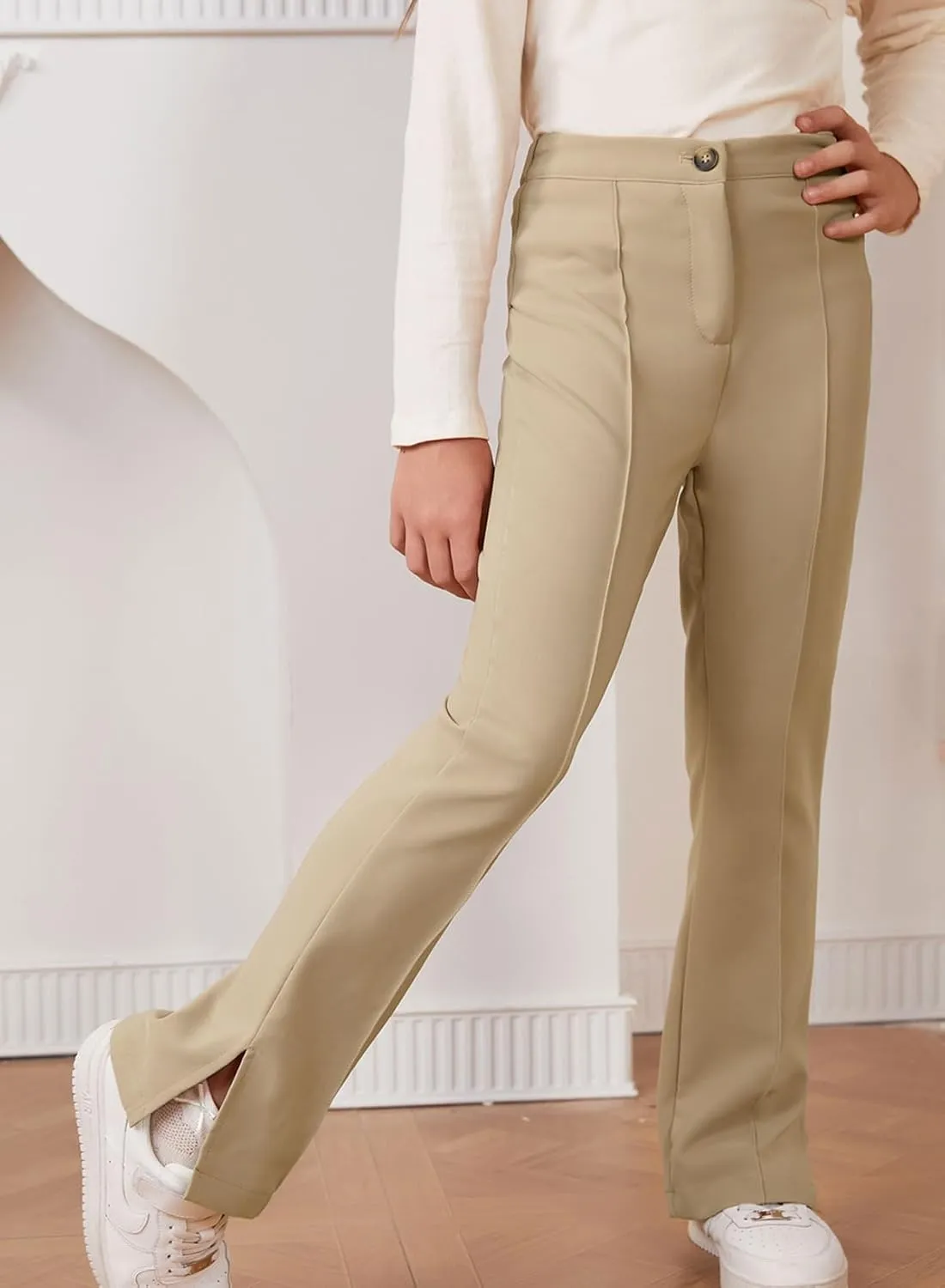 blibean Teen Girls Bell Bottom Pants Dressy Uniform Pants Size 6-15 Years