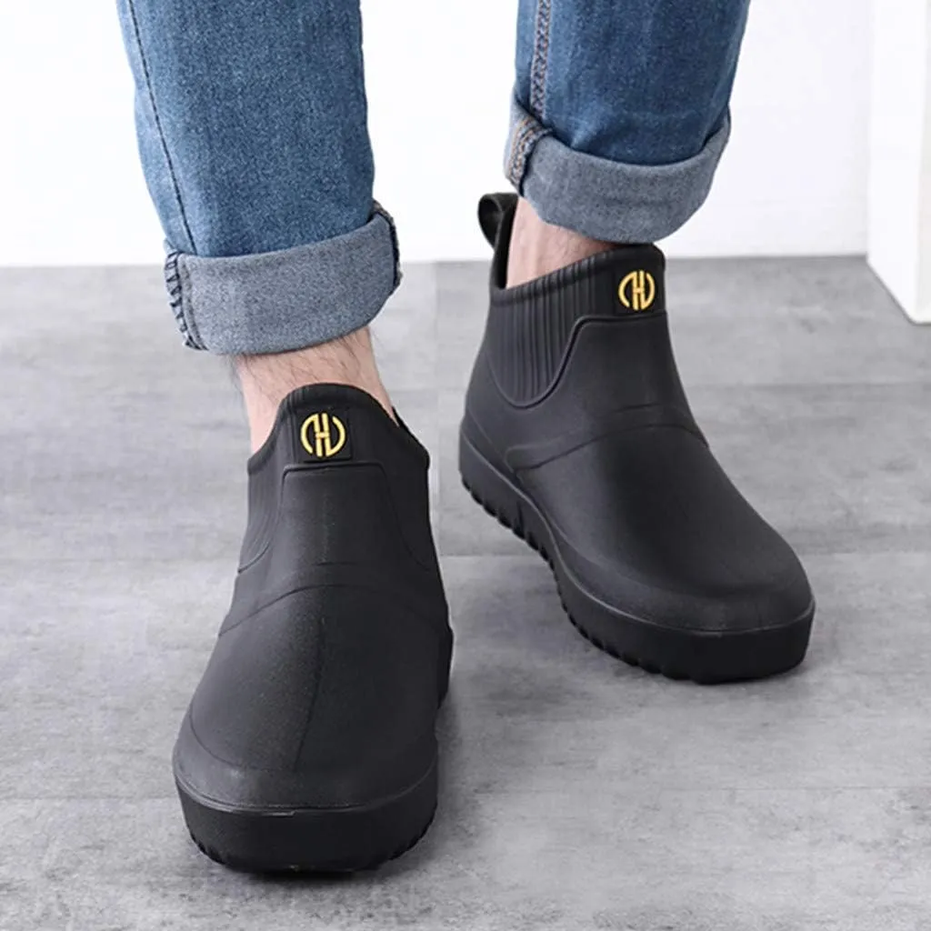 Boots Slip Water On Outdoor Men Rain Ankle Casual Short Fashion Shoes Men's casual shoes Dress Shoes Comfortable, 8