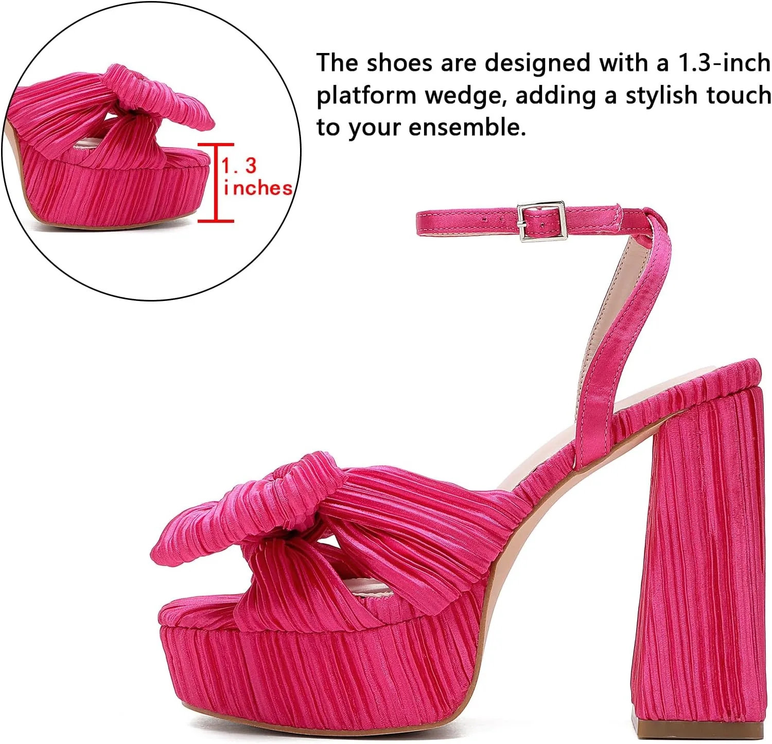 Bow Platform Heels for Women Ankle Strap Heeled Sandals Womens Chunky Block High Heels for Party Prom womens dress shoes