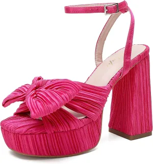 Bow Platform Heels for Women Ankle Strap Heeled Sandals Womens Chunky Block High Heels for Party Prom womens dress shoes
