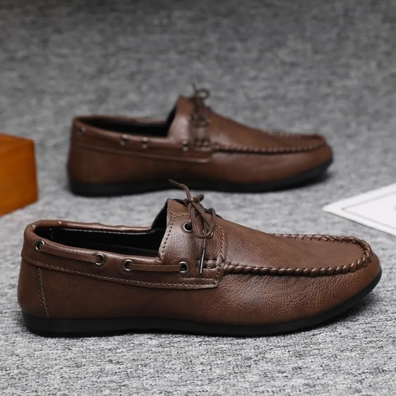 British Retro Design Men Business Formal Shoes Fashion Genuine Leather Men Flats Dress Loafers Comfortable Gentleman Moccasins