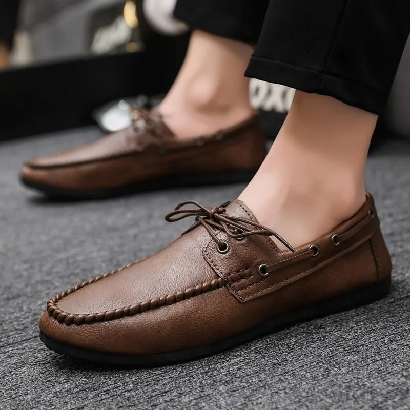British Retro Design Men Business Formal Shoes Fashion Genuine Leather Men Flats Dress Loafers Comfortable Gentleman Moccasins