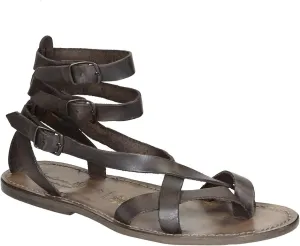 Brown Men's Gladiator Sandals Handmade in Italy