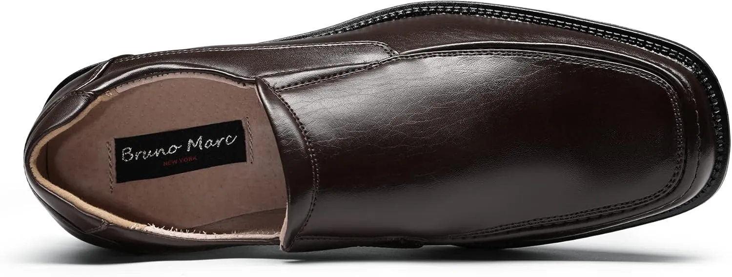 Bruno Marc Men's Goldman-02 Slip on Leather Lined Square Toe Dress Loafers Shoes for Casual Weekend Formal Work