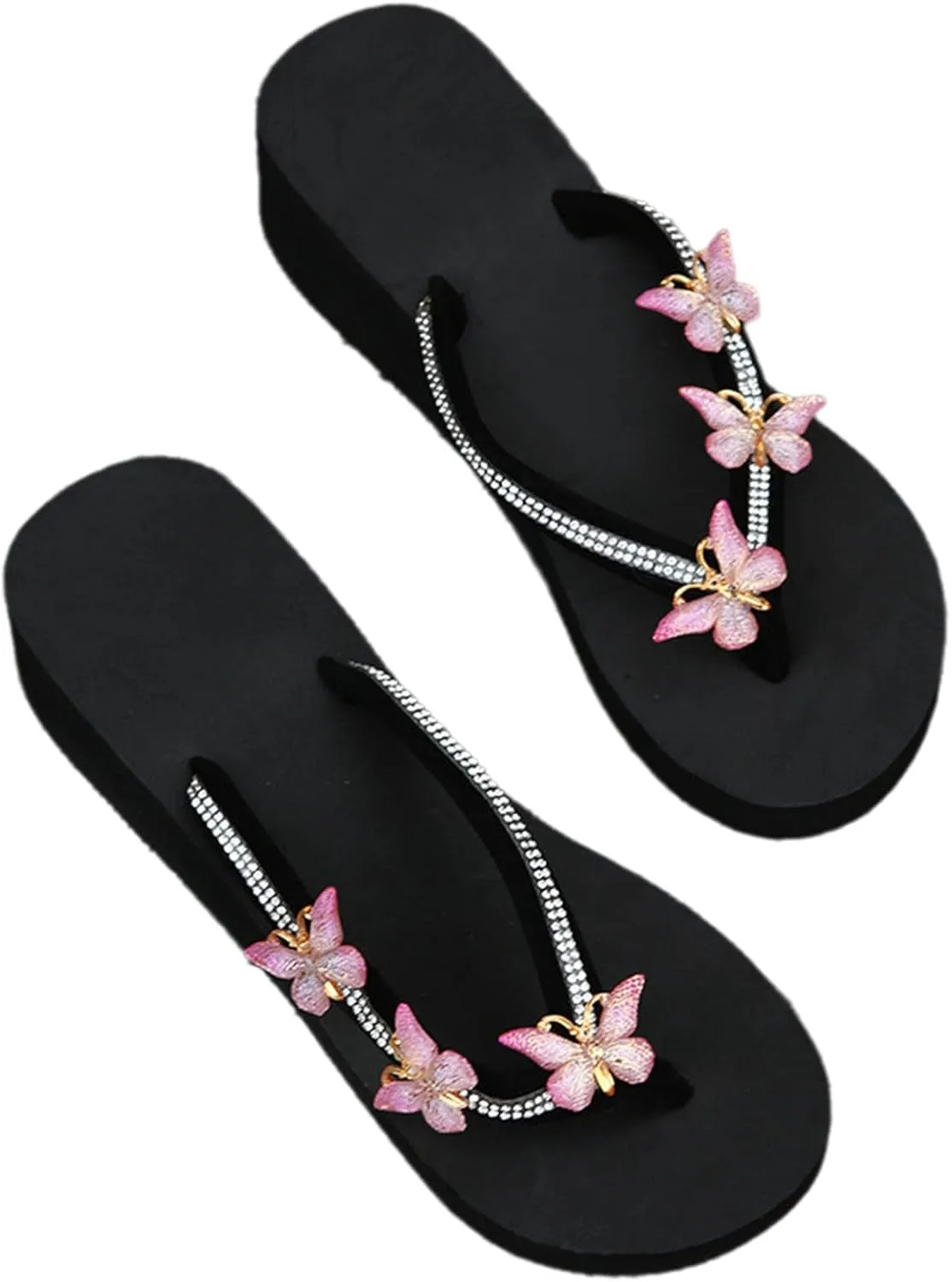 Butterfly Shoes, Butterfly Sandals Slippers, Ladies Stylish Summer Flip Flops Casual Rhinestone Butterfly Sandals Slippers