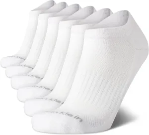 Calvin Klein Men's No Show Cushioned Athletic Low Cut Ankle Socks - 6 Pack Breathable Sport Socks for Men