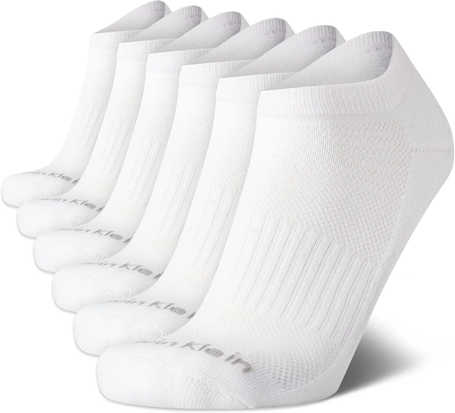 Calvin Klein Men's No Show Cushioned Athletic Low Cut Ankle Socks - 6 Pack Breathable Sport Socks for Men