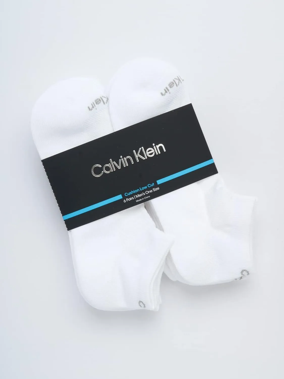 Calvin Klein Men's No Show Cushioned Athletic Low Cut Ankle Socks - 6 Pack Breathable Sport Socks for Men