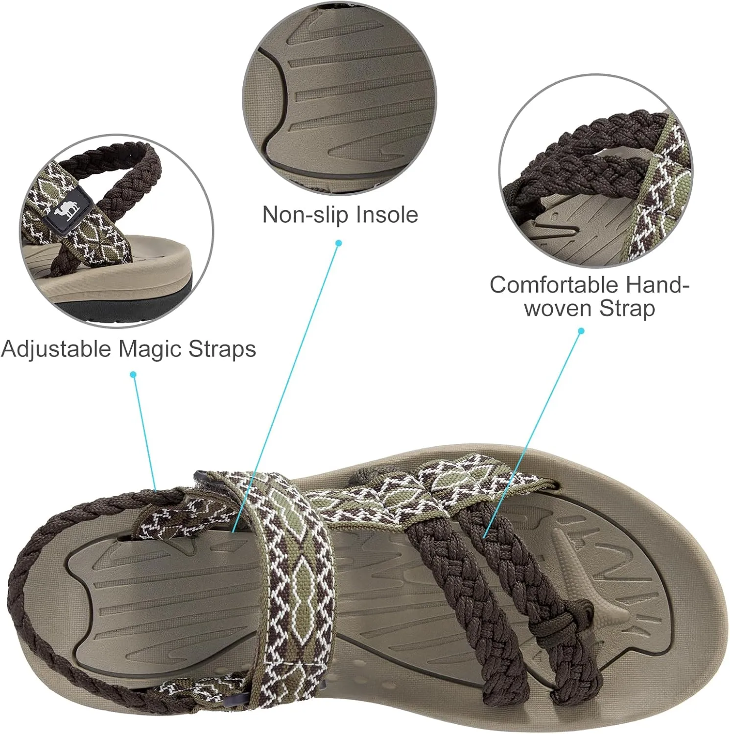 CAMEL CROWN Hiking Sandals for Women Comfortable Athletic Sport Sandal with Arch Support for Casual Walking Outdoors Water Beach Vacation
