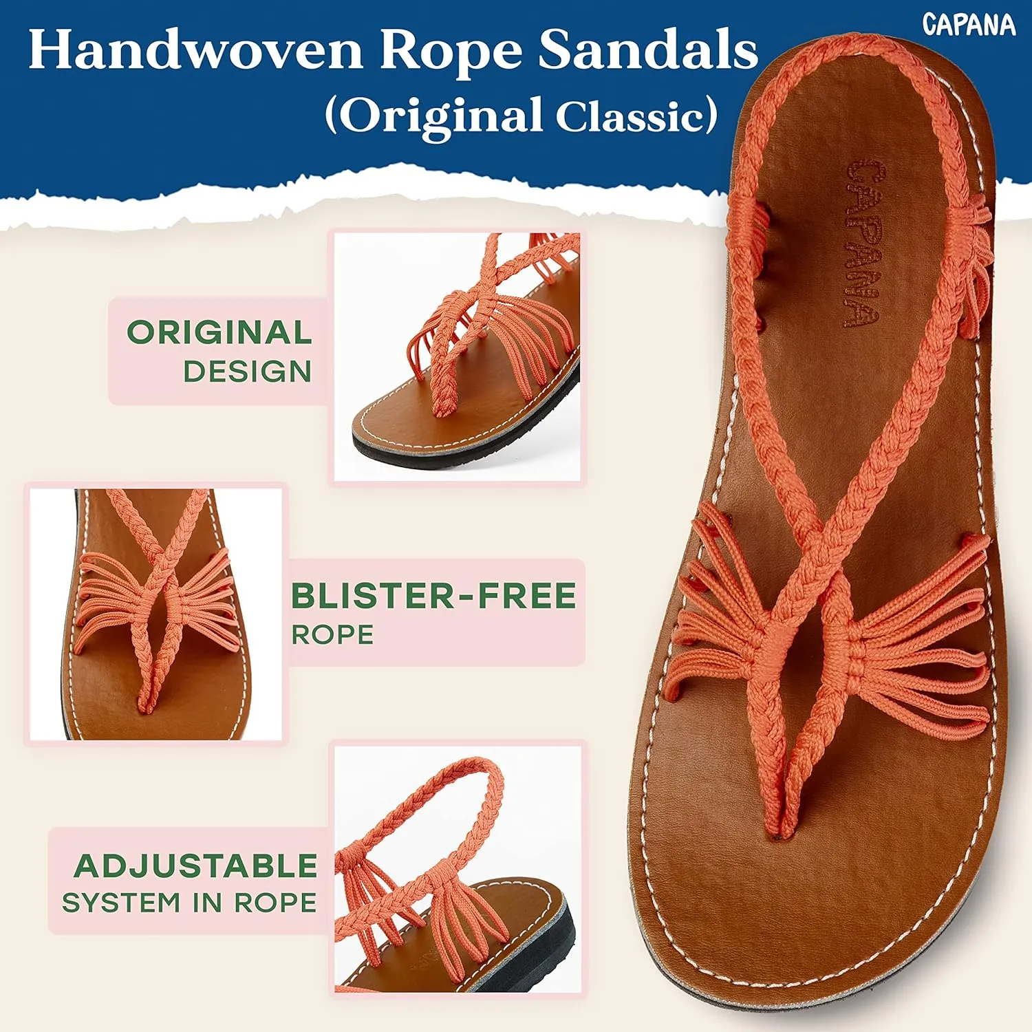 Capana Women's Flat Cork Sandals - Strappy Braided Bohemian Beach Sandals, Spring Casual Shoes, Comfy Boho Flats for Teen Girls – Cocoon