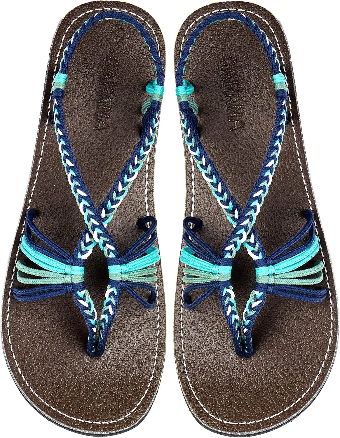 Capana Women's Flat Cork Sandals - Strappy Braided Bohemian Beach Sandals, Spring Casual Shoes, Comfy Boho Flats for Teen Girls – Cocoon