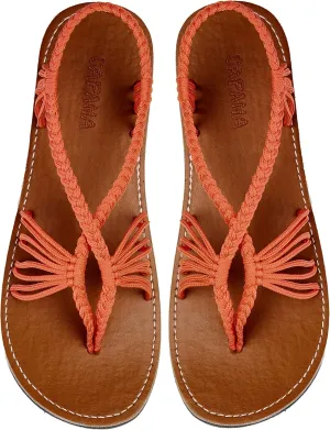 Capana Women's Flat Cork Sandals - Strappy Braided Bohemian Beach Sandals, Spring Casual Shoes, Comfy Boho Flats for Teen Girls – Cocoon