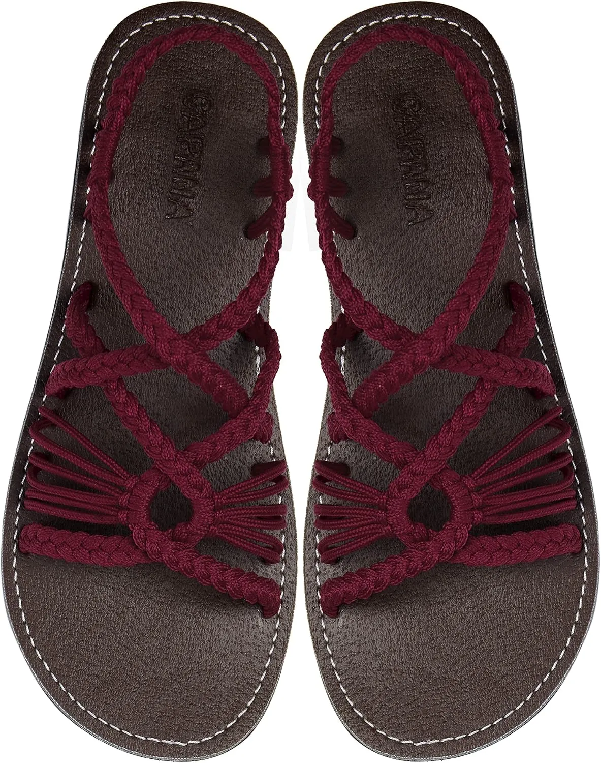 Capana Woven Women's Flat Sandals - Strappy Braided, Beach Sandals for Women Dressy Summer, Rope Bohemian Sandals, Spring Casual Womens Shoes, Comfy Boho Flats for Teen Girls – Relax (2nd Version)