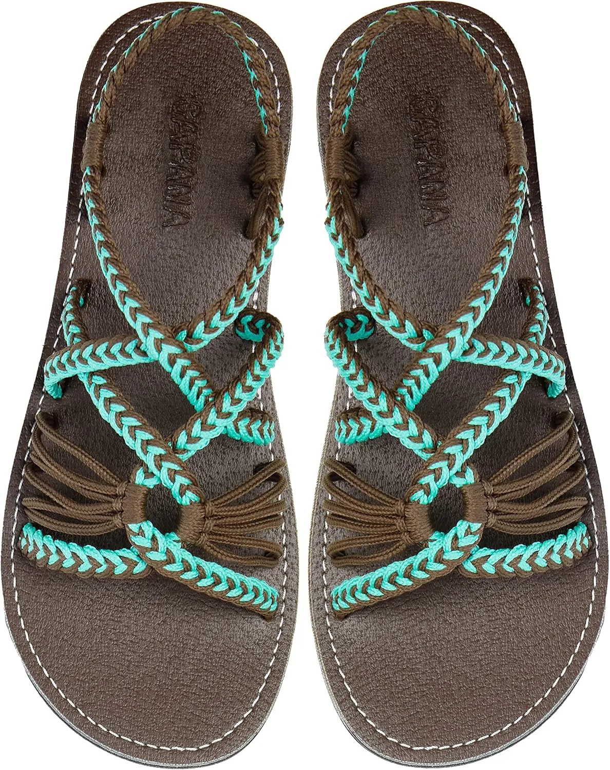 Capana Woven Women's Flat Sandals - Strappy Braided, Beach Sandals for Women Dressy Summer, Rope Bohemian Sandals, Spring Casual Womens Shoes, Comfy Boho Flats for Teen Girls – Relax (2nd Version)