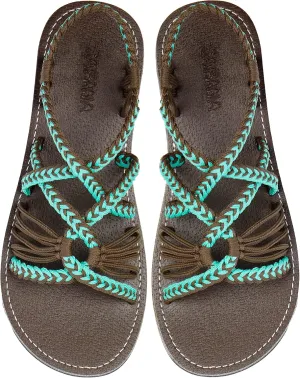 Capana Woven Women's Flat Sandals - Strappy Braided, Beach Sandals for Women Dressy Summer, Rope Bohemian Sandals, Spring Casual Womens Shoes, Comfy Boho Flats for Teen Girls – Relax (2nd Version)