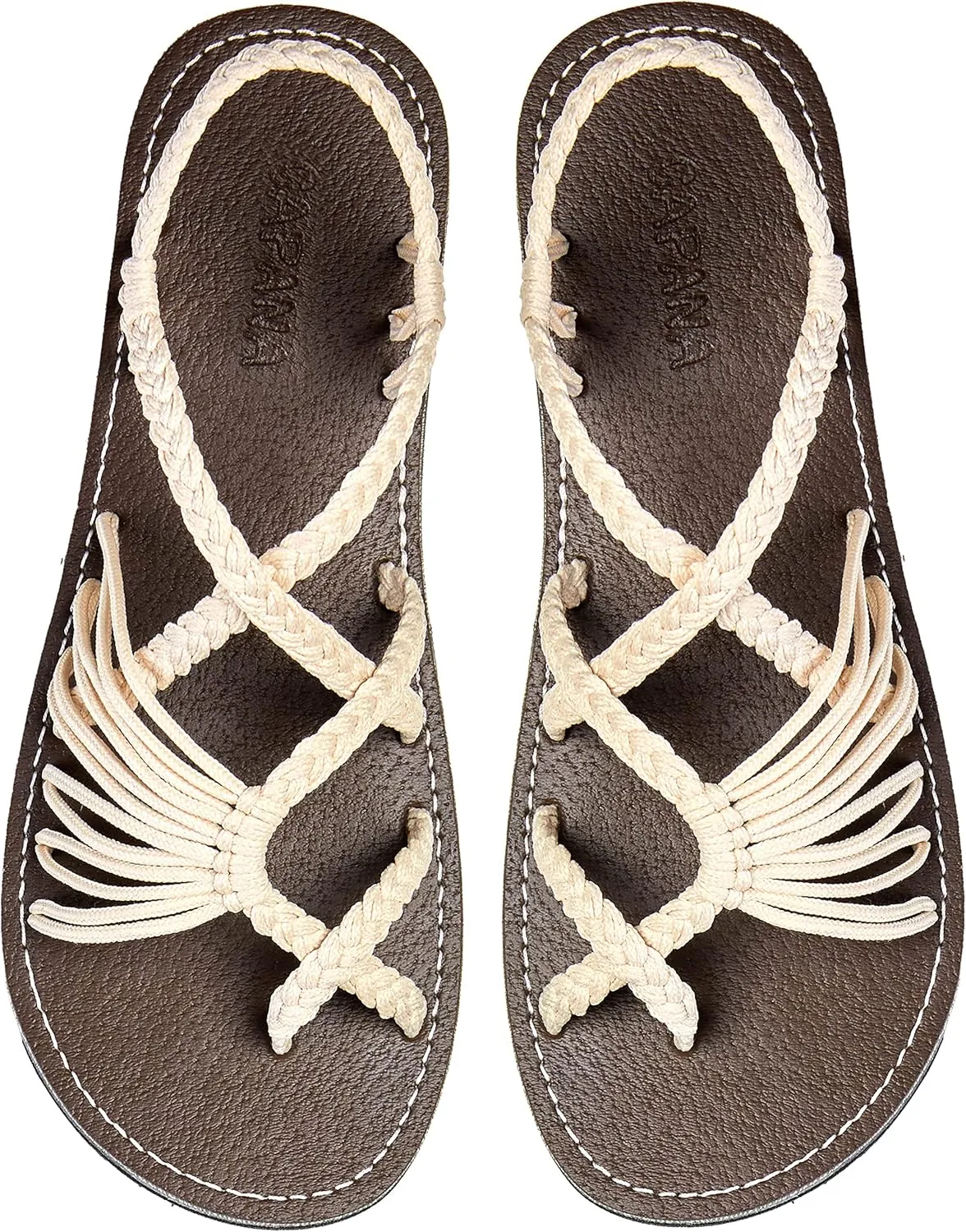 Capana Woven Women's Flat Sandals - Strappy Braided Sandals, Beach Sandals for Women Dressy Summer, Rope Bohemian Sandals, Spring Casual Womens Shoes, Comfy Boho Flats for Teen Girls – Banyan