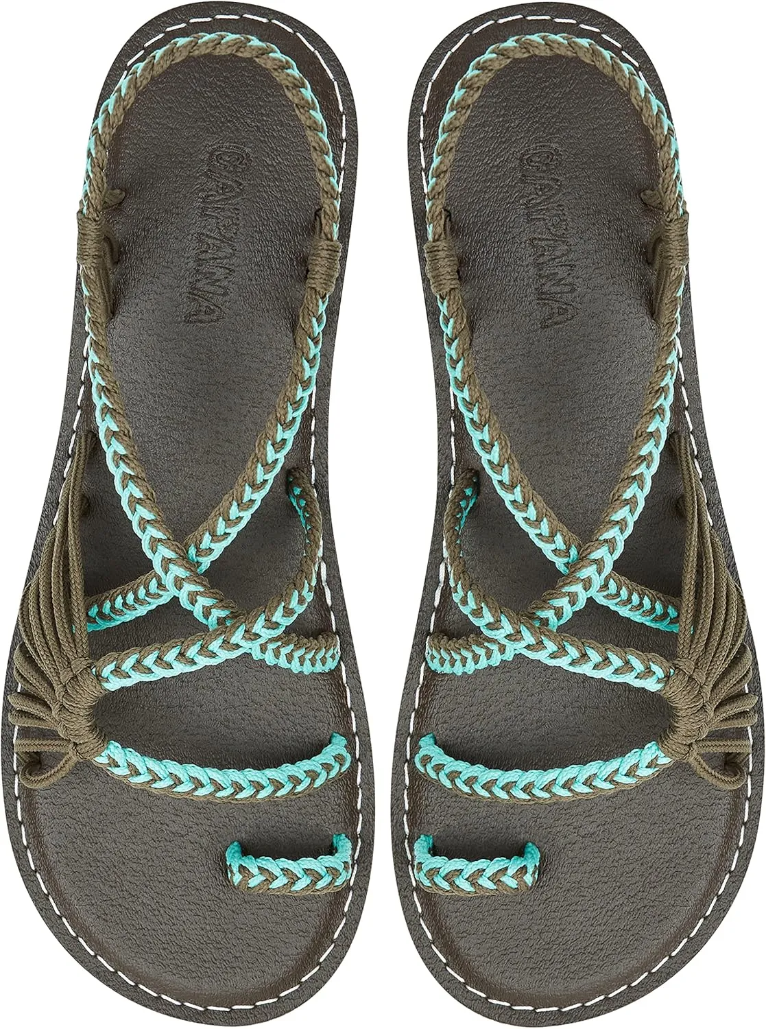 Capana Woven Women's Flat Sandals - Strappy Braided Sandals, Beach Sandals for Women Dressy Summer, Rope Bohemian Sandals, Spring Casual Womens Shoes, Comfy Boho Flats for Teen Girls – Commune