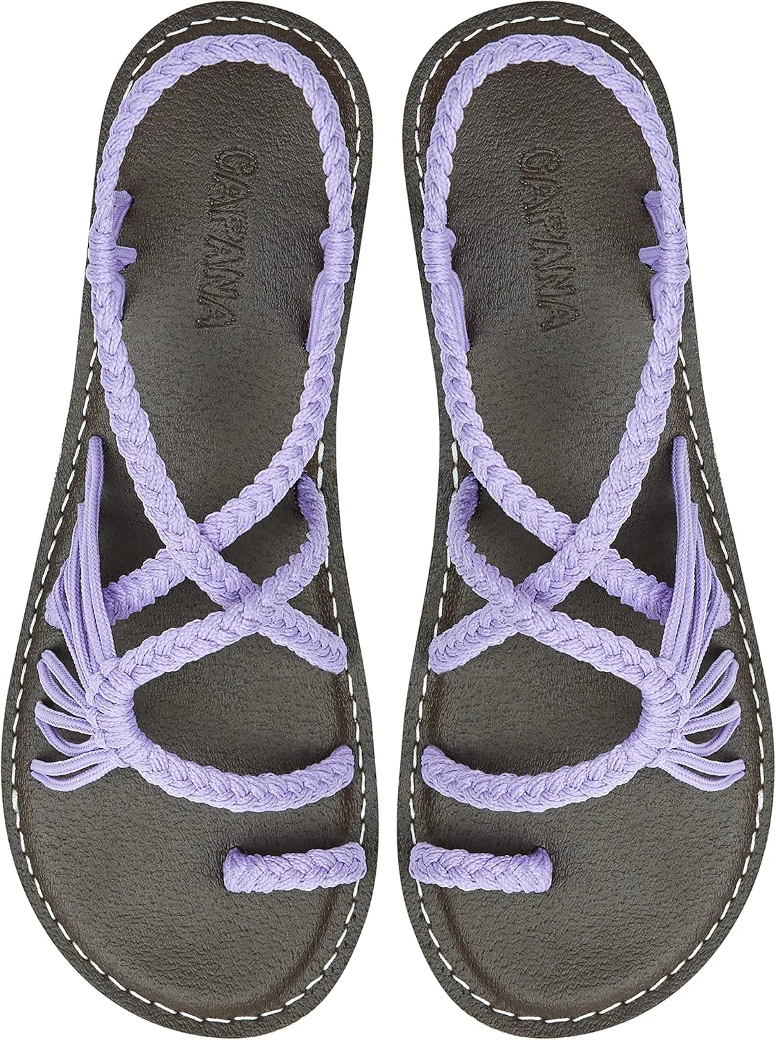Capana Woven Women's Flat Sandals - Strappy Braided Sandals, Beach Sandals for Women Dressy Summer, Rope Bohemian Sandals, Spring Casual Womens Shoes, Comfy Boho Flats for Teen Girls – Commune