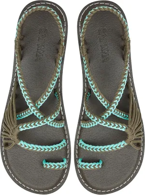 Capana Woven Women's Flat Sandals - Strappy Braided Sandals, Beach Sandals for Women Dressy Summer, Rope Bohemian Sandals, Spring Casual Womens Shoes, Comfy Boho Flats for Teen Girls – Commune