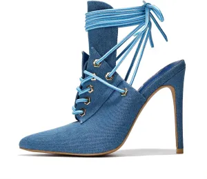 Cape Robbin Raphaela Lace-up Chic Stiletto Heels (Raphaela)