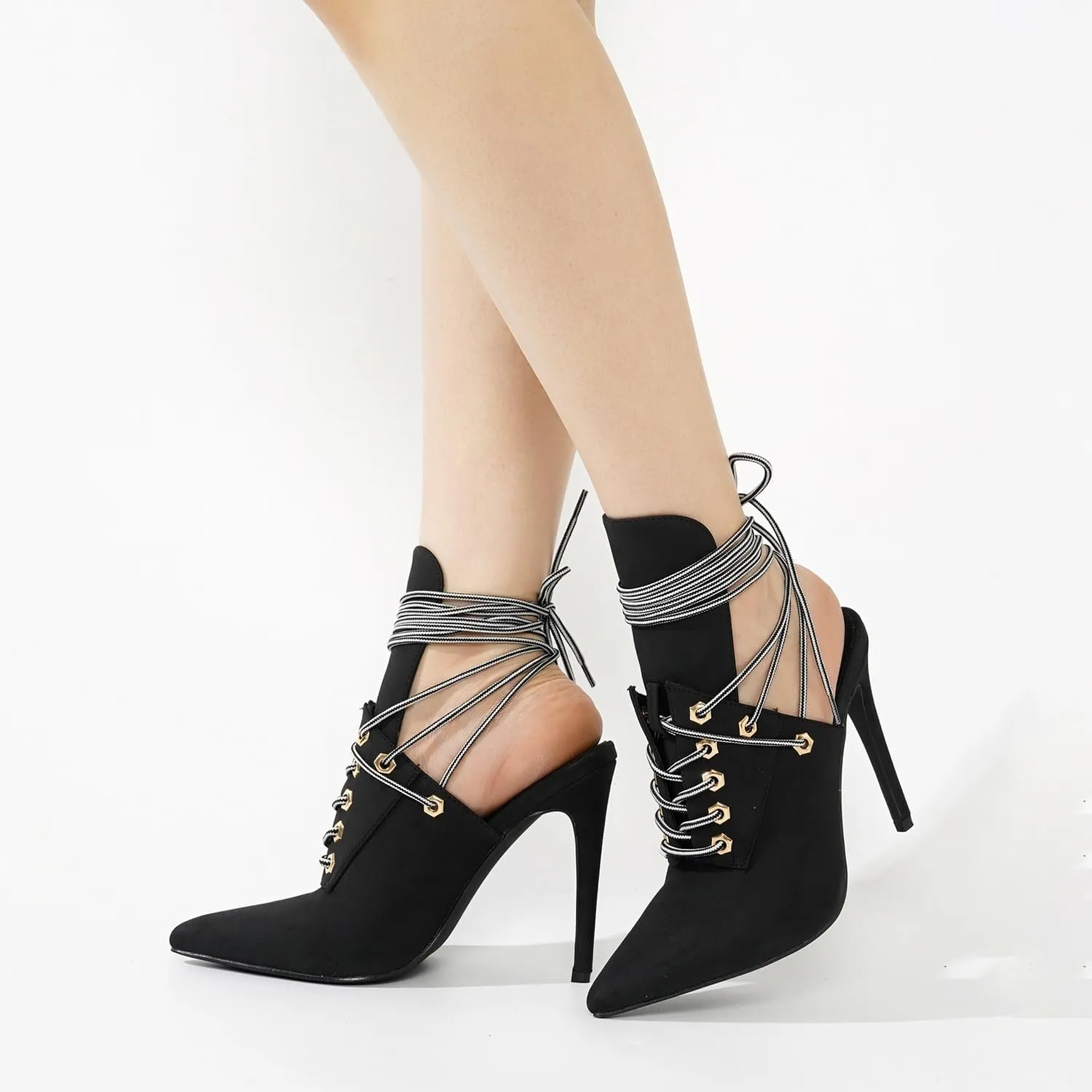 Cape Robbin Raphaela Lace-up Chic Stiletto Heels (Raphaela)