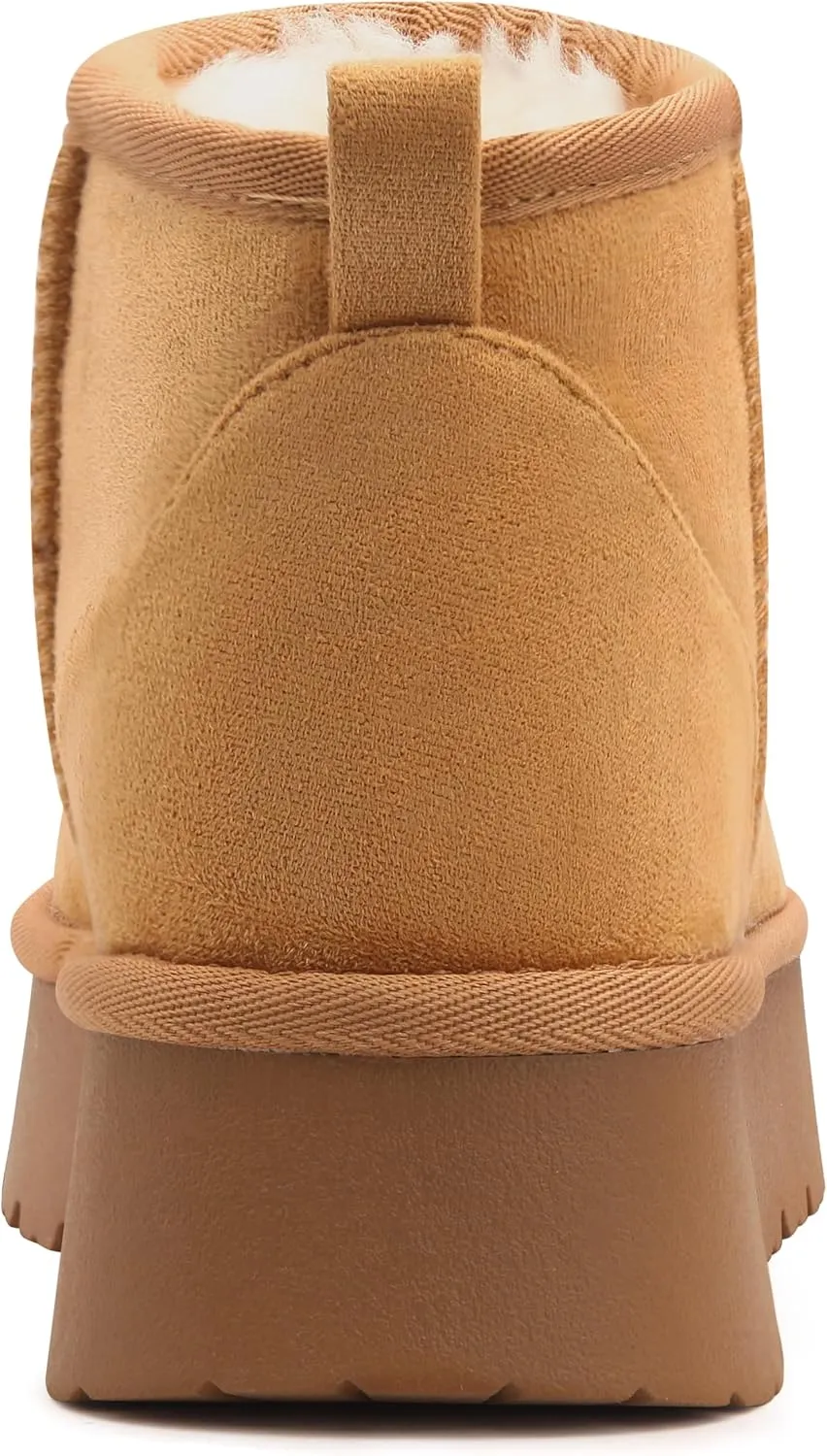 Carcuume Women's Platform Mini Boots Fur-Lined Winter Warm Ankle Snow Classic Ultra Comfortable Shoes