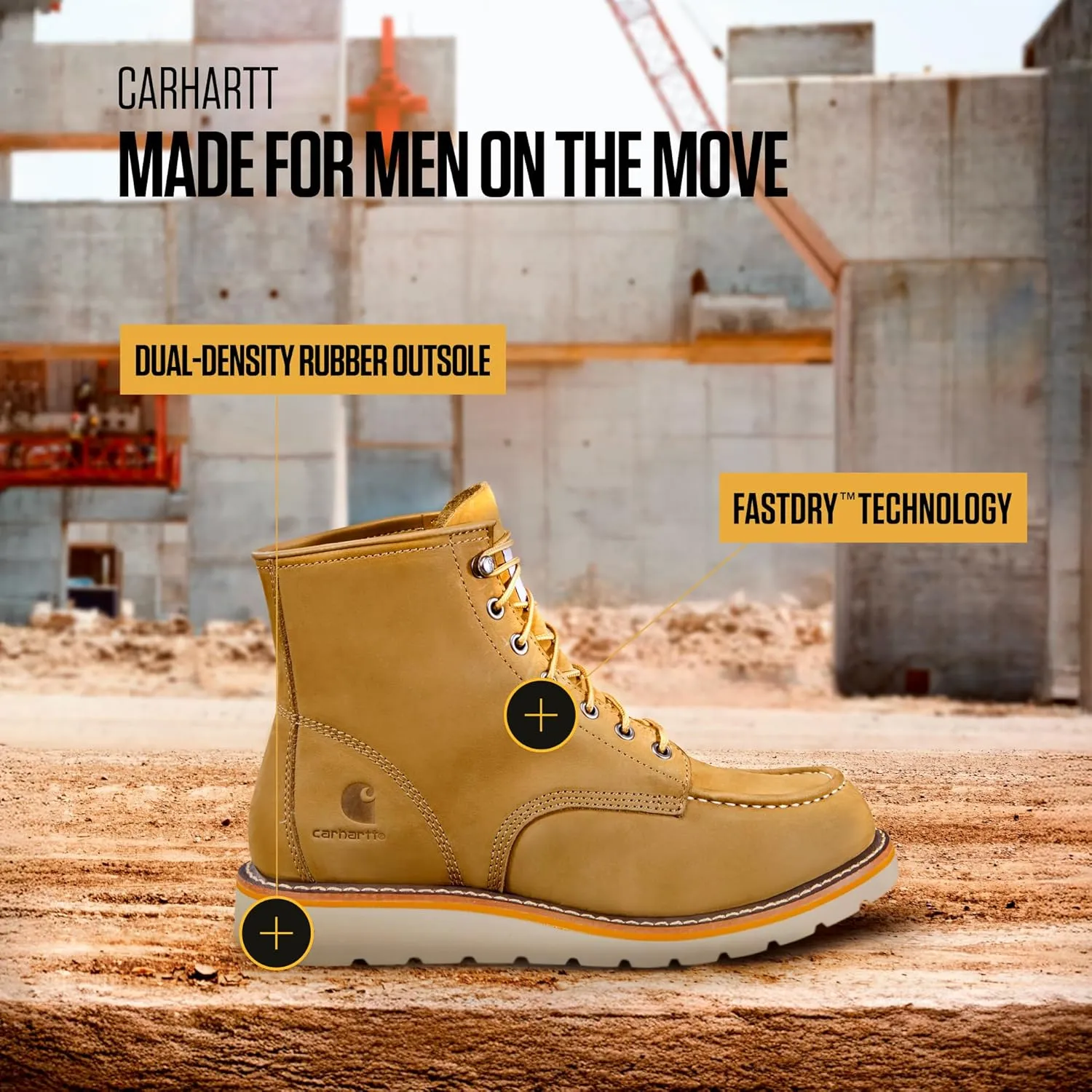 Carhartt Men's 6" Moc Wedge Soft Toe Fw6076 Ankle Boot