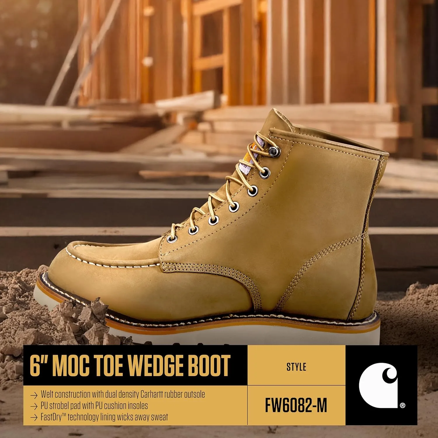 Carhartt Men's 6" Moc Wedge Soft Toe Fw6076 Ankle Boot