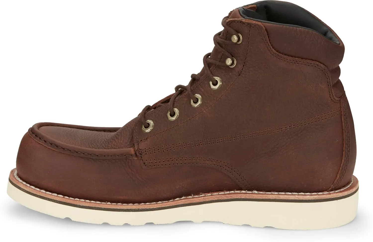 Chippewa Men's Edge Walker 6" Waterproof Lace-Up Wedge Soft Toe Work Boot, Briar Haystack - Durable & Comfortable Moc Toe Boots for Men