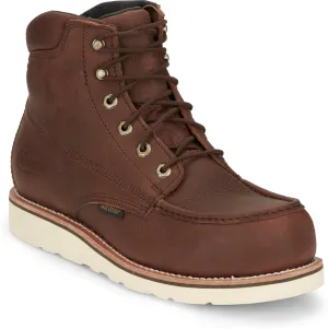 Chippewa Men's Edge Walker 6" Waterproof Lace-Up Wedge Soft Toe Work Boot, Briar Haystack - Durable & Comfortable Moc Toe Boots for Men