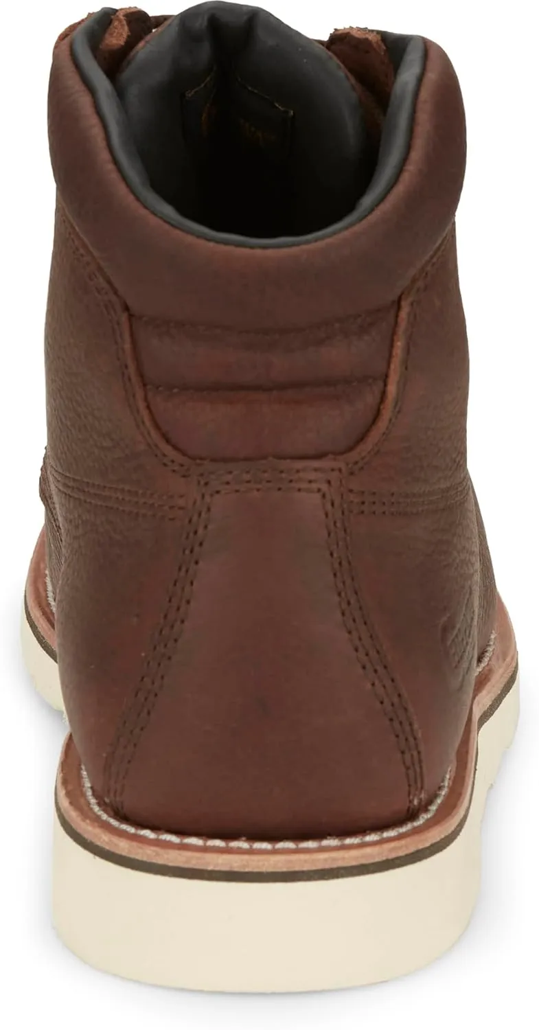 Chippewa Men's Edge Walker 6" Waterproof Lace-Up Wedge Soft Toe Work Boot, Briar Haystack - Durable & Comfortable Moc Toe Boots for Men