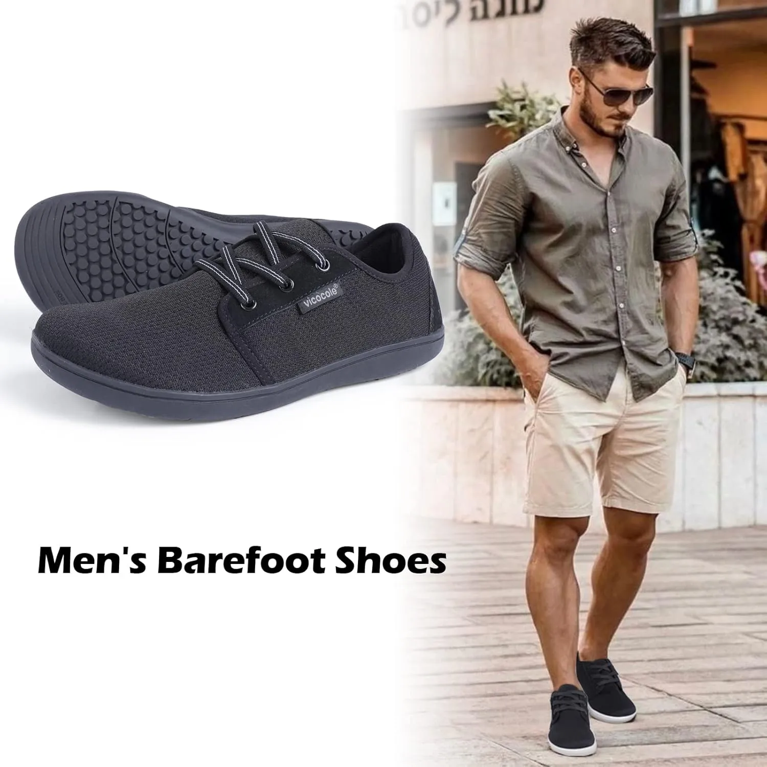 CIOR Vicocole Men's Barefoot Shoes Zero Drop Sneakers Wide Toe Box Minimalist Lightweight Shoes