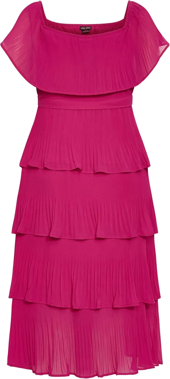 City Chic Women's Dress-Night Garden