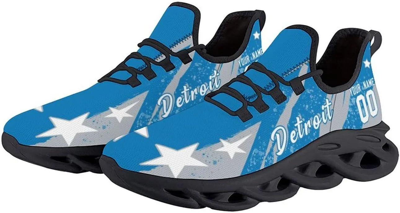 City Custom Football Flex Sneakers Personalized Name Number Athletic Shoes Fans Gifts Breathable Casual Shoes for Men Women