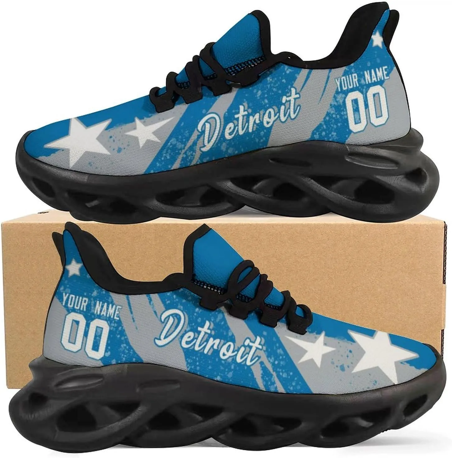 City Custom Football Flex Sneakers Personalized Name Number Athletic Shoes Fans Gifts Breathable Casual Shoes for Men Women