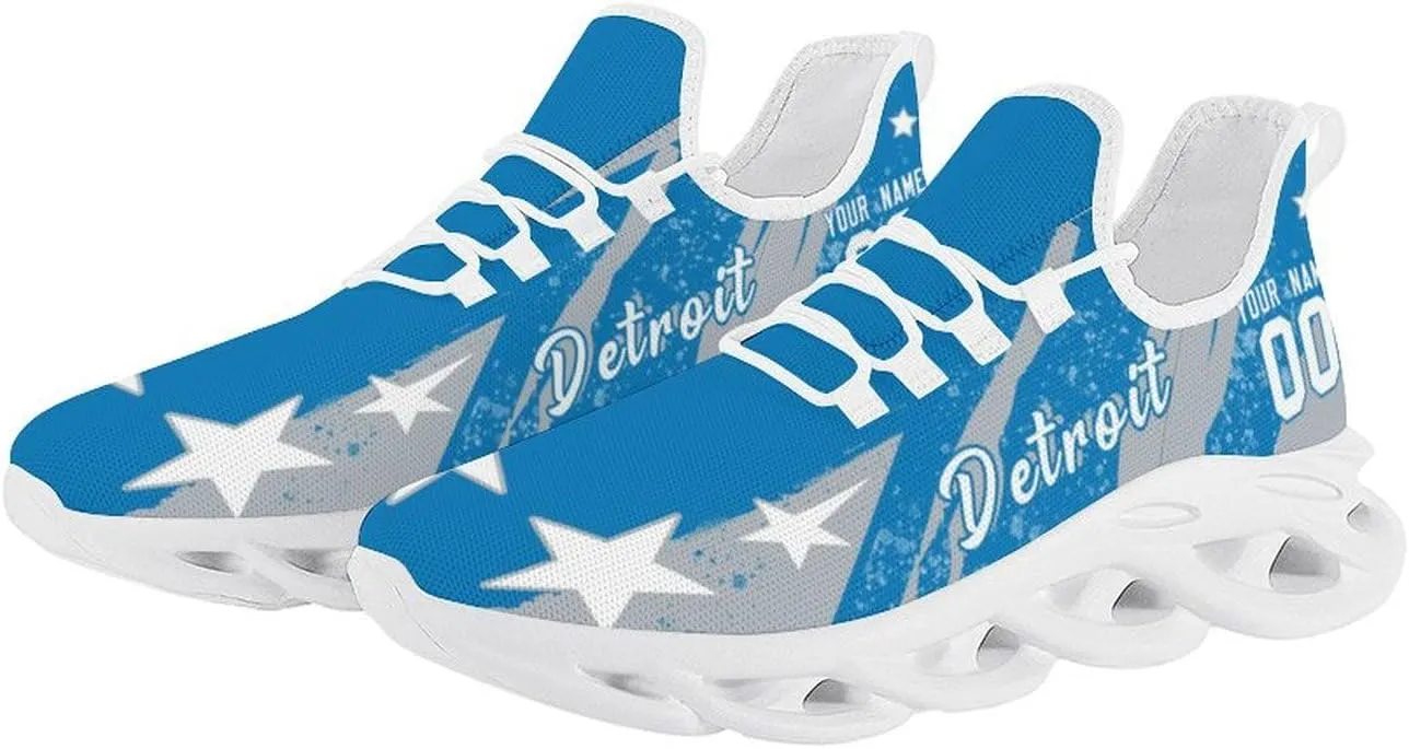City Custom Football Flex Sneakers Personalized Name Number Athletic Shoes Fans Gifts Breathable Casual Shoes for Men Women