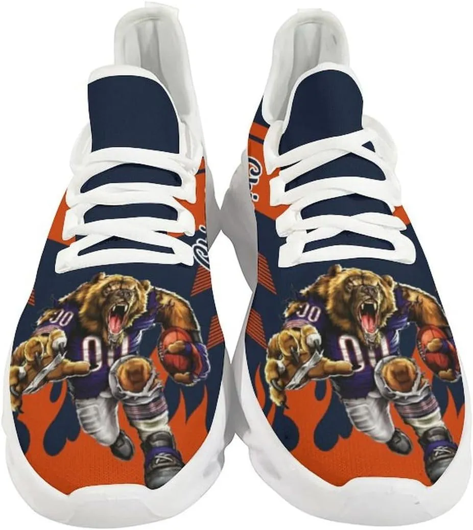 City Custom Football Mascot Flex Sneakers Personalized Name Number Athletic Breathable Rugby Shoes for Men Women Fans Gift