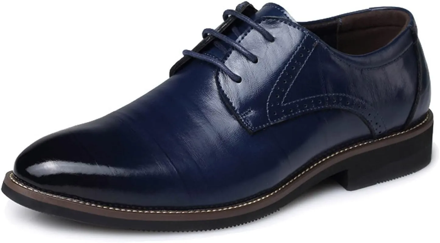 Classical Style Shoes for Men Slip On PU Leather Low Rubber Sole Block Heel Work Sneaker Shoes Men Formal Leather