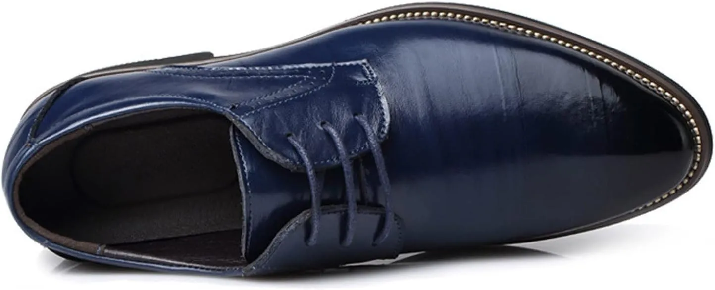 Classical Style Shoes for Men Slip On PU Leather Low Rubber Sole Block Heel Work Sneaker Shoes Men Formal Leather