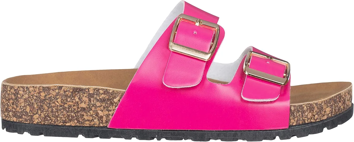 CLOVERLAY Women's Slide Sandals Casual Cork Footbed Platform Sandals Open Toe Slides