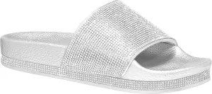 CLOVERLAY Women’s Slide Sandals Rhinestone Glitter Platform Slides Sandals Slippers