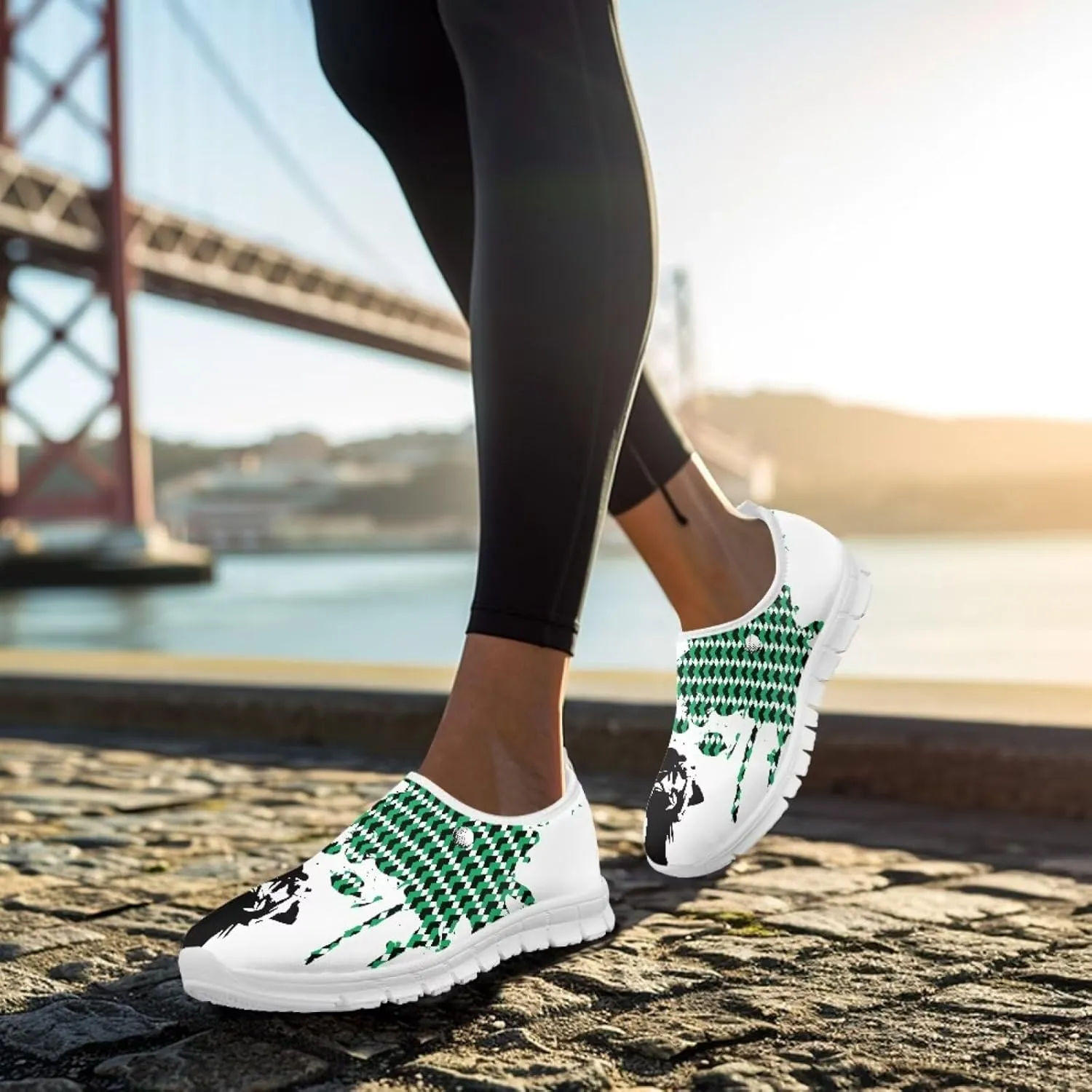 Coloranimal Flats for Women Slip On Shoes Causal Womens Loafers Walking Shoes Lightweight Mesh Athletic Shoes with Anti Skid Sole