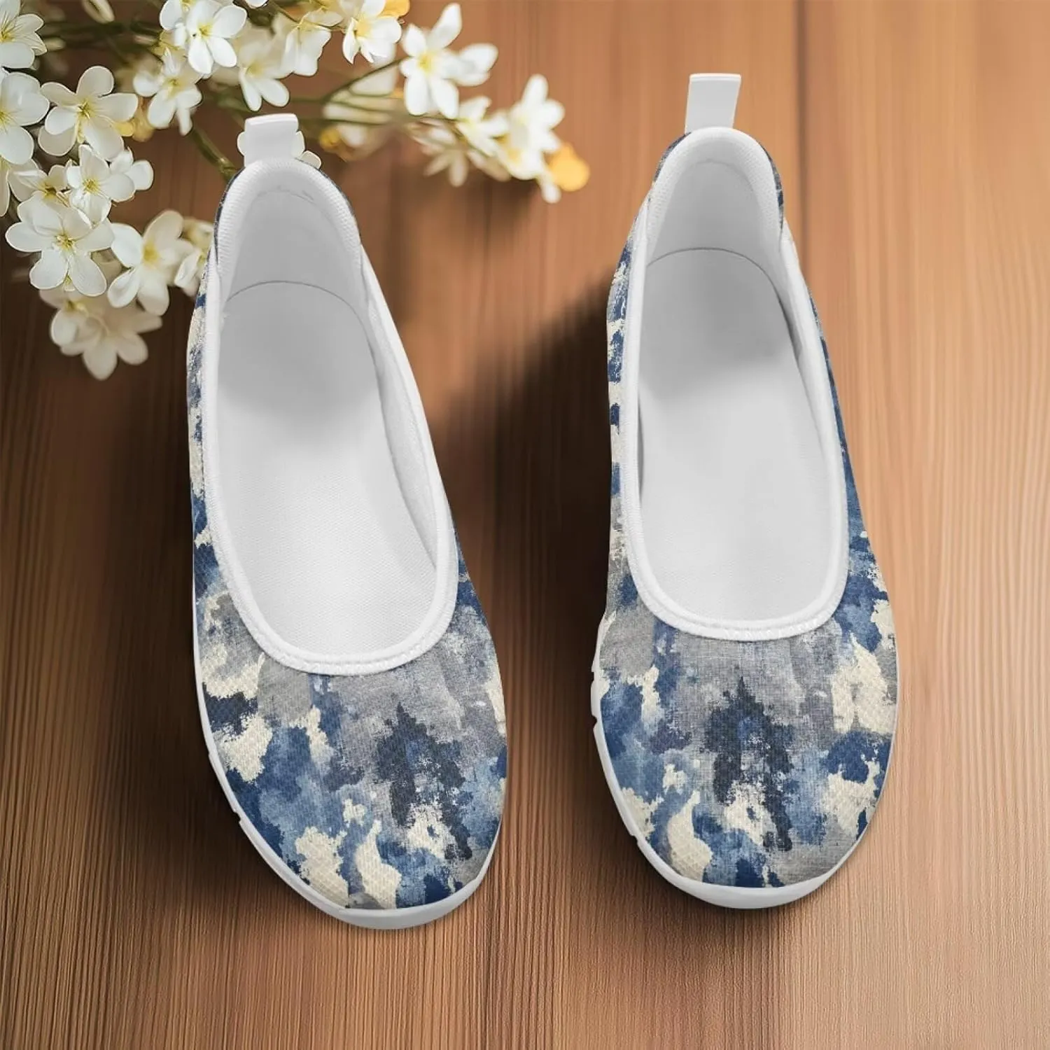Coloranimal Loafers for Women Flat Shoes Walking Running Shoes Slip On Shoes Mesh Athletic Shoes Lightweight Womens Travel Shoes