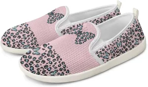 Coloranimal Womens Flats Slip On Shoes Casual Loafers Travel Shoes Lightweight Athletic Shoes Mesh Flats Anti Skid Penny Loafers White Sole